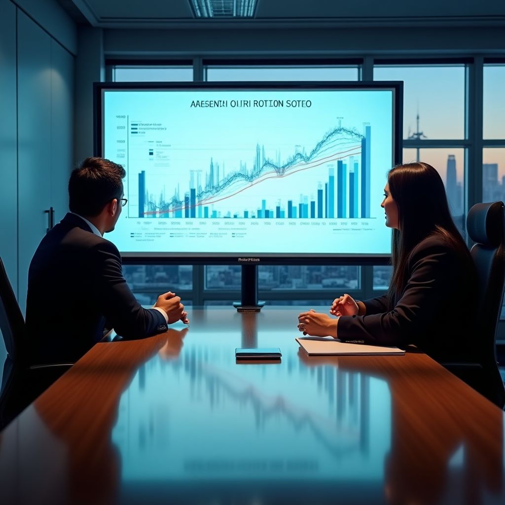 Profesionales analizando tendencias del sector petrolero